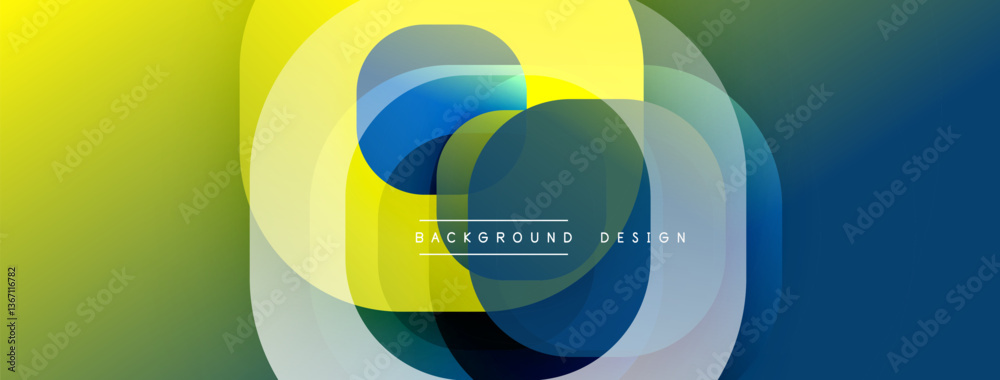 Poster Abstract background with layered translucent gradient shapes