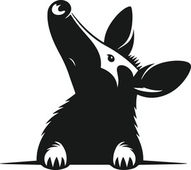Aardvark silhouette animal vector