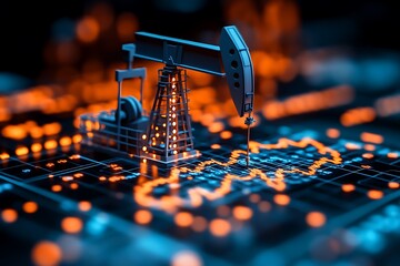 Oil rig model on energy graph.