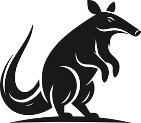 Aardvark silhouette animal vector