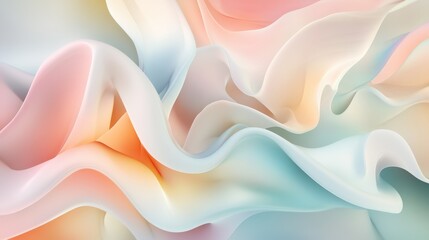 Obraz premium Abstract flowing shapes in light pastel colors creating a sense of calm and fluidity illustration