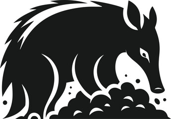 Aardvark silhouette animal vector