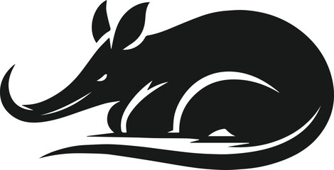 Aardvark silhouette animal vector