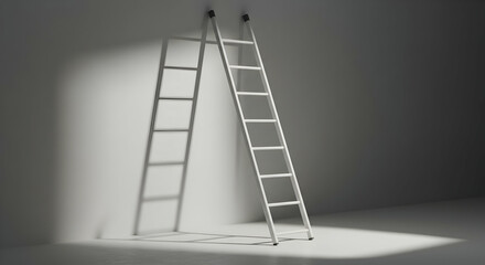 White Metal Ladder In Studio Lighting