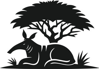 Aardvark silhouette animal vector