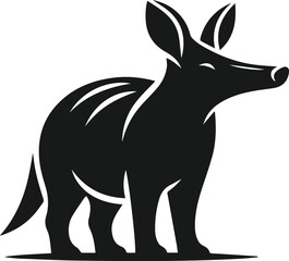 Aardvark silhouette animal vector
