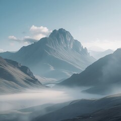 mountains in the morning