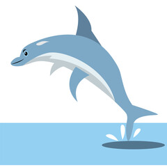 dolphin swimming in the sea vector design clean and unique latest illustration
