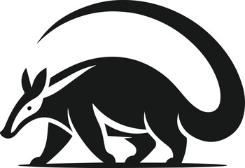 Aardvark silhouette animal vector