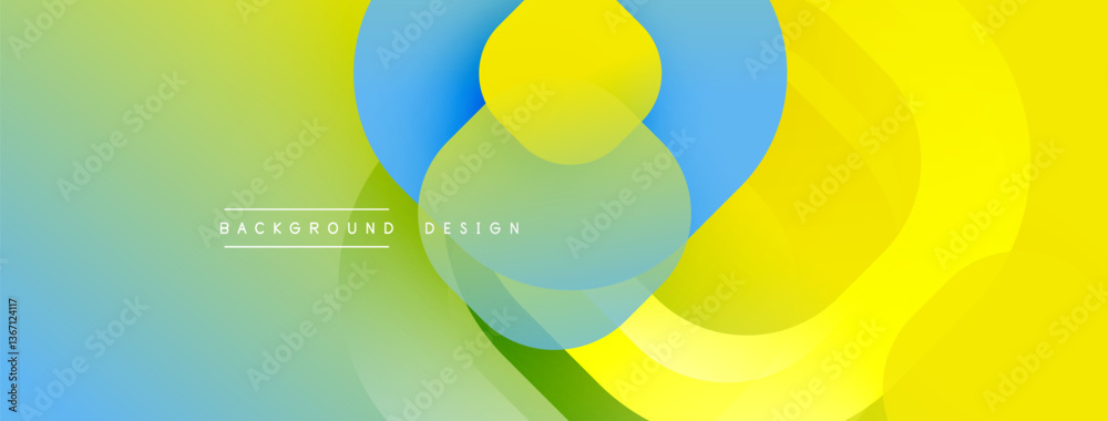 Poster Abstract background with layered translucent gradient shapes