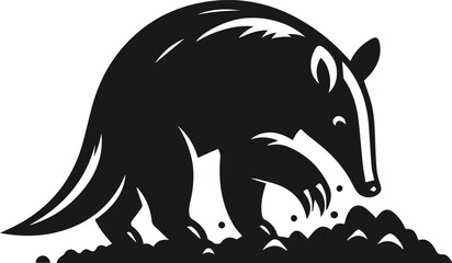 Aardvark silhouette animal vector