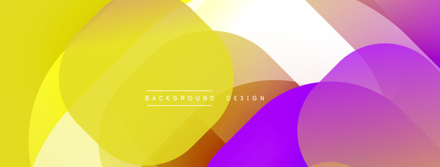 Circular abstract design with overlapping translucent circles and round shapes, blending gradients and smooth curves, creating depth, contrast, and a dynamic visual effect