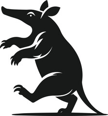 Aardvark silhouette animal vector