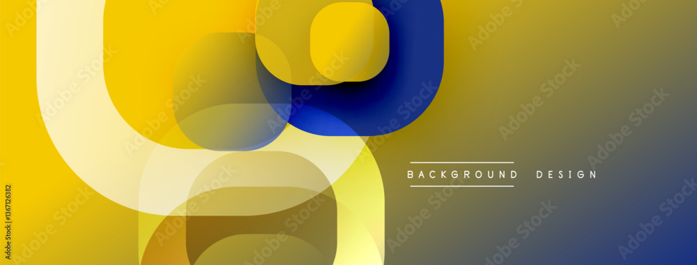 Poster Abstract background with layered translucent gradient shapes