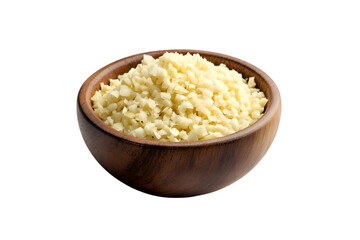 Chopped Macadamia Nuts in Wooden Bowl