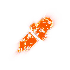 Burning icon eye dropper on transparent background. Looks like burnt paper