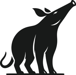 Aardvark silhouette animal vector