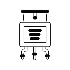 transistor glyph outline icon with white background vector stock illustration