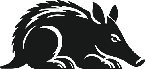 Aardvark silhouette animal vector