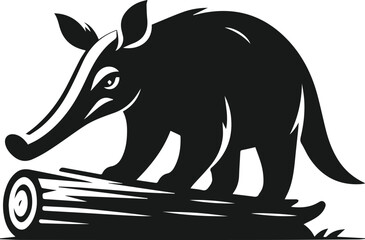 Aardvark silhouette animal vector