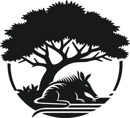 Aardvark silhouette animal vector