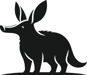 Aardvark silhouette animal vector
