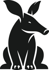 Aardvark silhouette animal vector