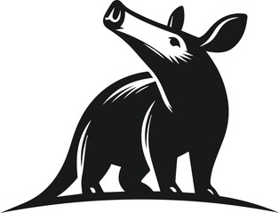 Aardvark silhouette animal vector