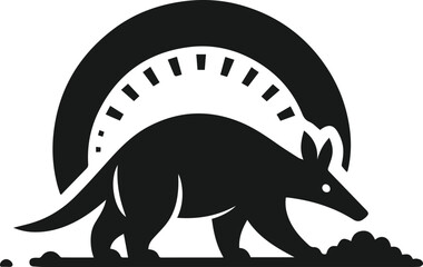 Aardvark silhouette animal vector