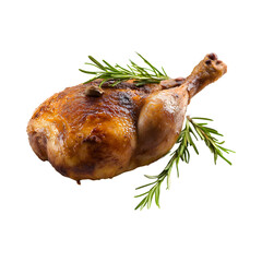 Duck Confit with Rosemary Isolated on Transparent Background