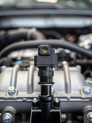 Close-Up View of Engine Part with Modern Design and Precision Engineering Features