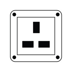 socket glyph outline icon with white background vector stock illustration