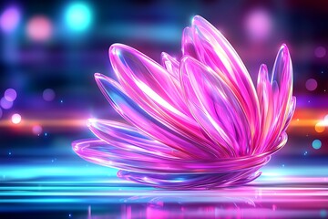 Neon Pink Crystal Flower Bloom.