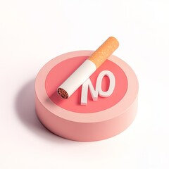 No smoking icon,  cigarette,  stop sign,  health awareness,  digital illustration