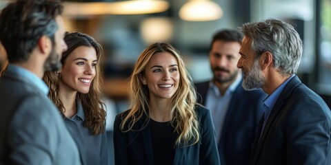 Group of business people talking