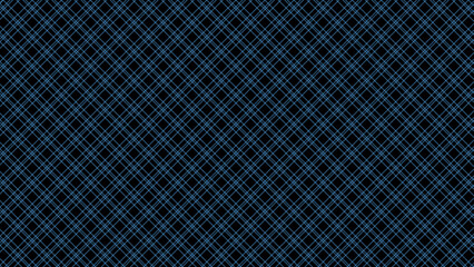 Blue and black diagonal background. Plaid checkered seamless pattern.