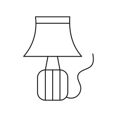 lamp lineal icon with white background vector stock illustration