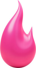 Obraz premium Pink Flame Shape, 3D Render, Transparent Background