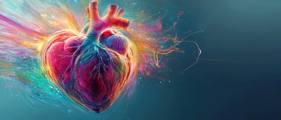 Colorful Representation of a Beating Heart Symbolizing Organ Donation Awareness During National Organ Donation Week