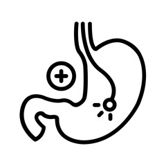 Fototapeta premium Vector black line icon for Gastroscopy