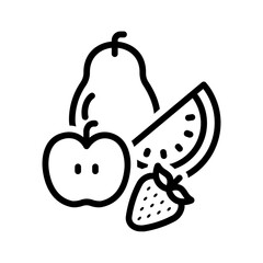 Vector black  line icon for Fruits