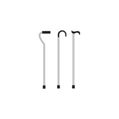 Crutches set icon vector illustration on white background. Equipment support use by a disabled or injured person 