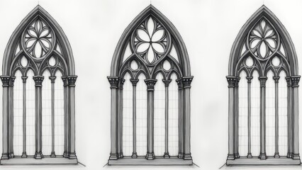 Gothic window design illustration