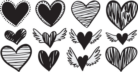 Collection of Black Heart Designs