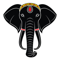 Obraz premium Heritage Indian Elephant Silhouette Cultural Symbol