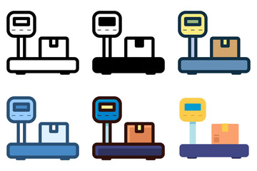 shipping package weight scale icon vector illustration