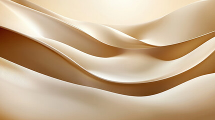 Abstract background with beige-colored waves, elegant curves, and soft lighting