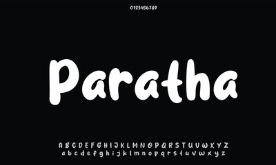 Luxury Paratha alphabet letters font for logo