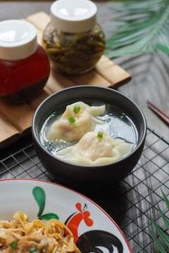 TRADITIONAL FOOD BOILED DUMPLINGS OR PANGSIT REBUS