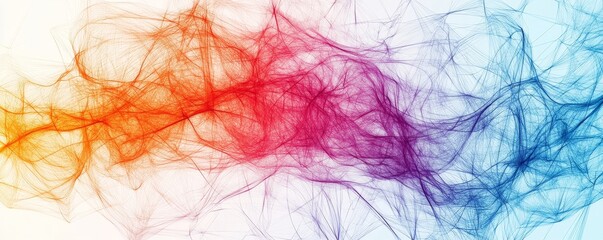 Complex messy connected lines as concept of chaos solving. Process of problem simplifying in mind.  illustration of confusion to clarity step by